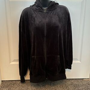 Super soft velour black Zip hoodie